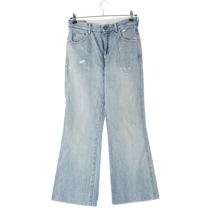 Gucci Michele Embroidery Flare Damage Denim Pants Jeans Blue 23