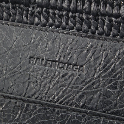 Balenciaga le City Raffia 2-Way Basket Handbag Black — view 7