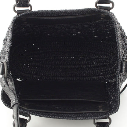 Balenciaga le City Raffia 2-Way Basket Handbag Black — view 6