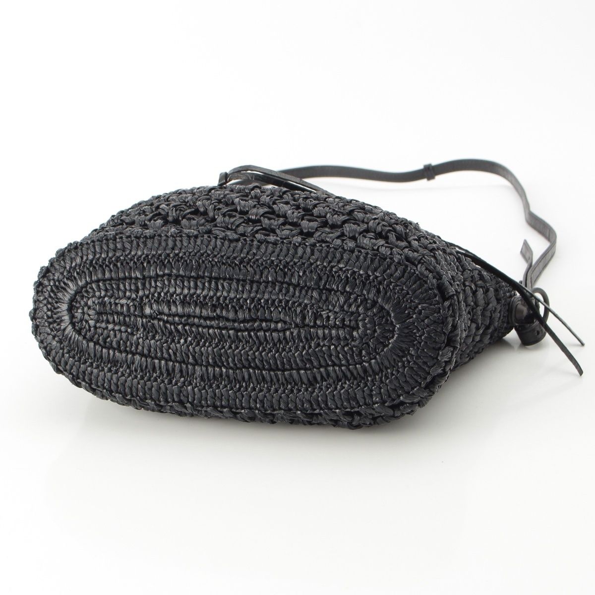 Balenciaga le City Raffia 2-Way Basket Handbag Black — view 5