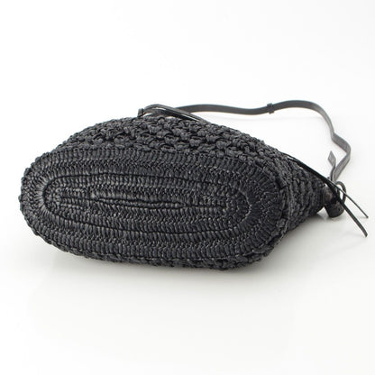 Balenciaga le City Raffia 2-Way Basket Handbag Black — view 5