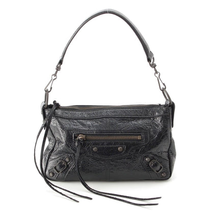 Balenciaga le City Moto Leather Mini 2-Way Handbag Black