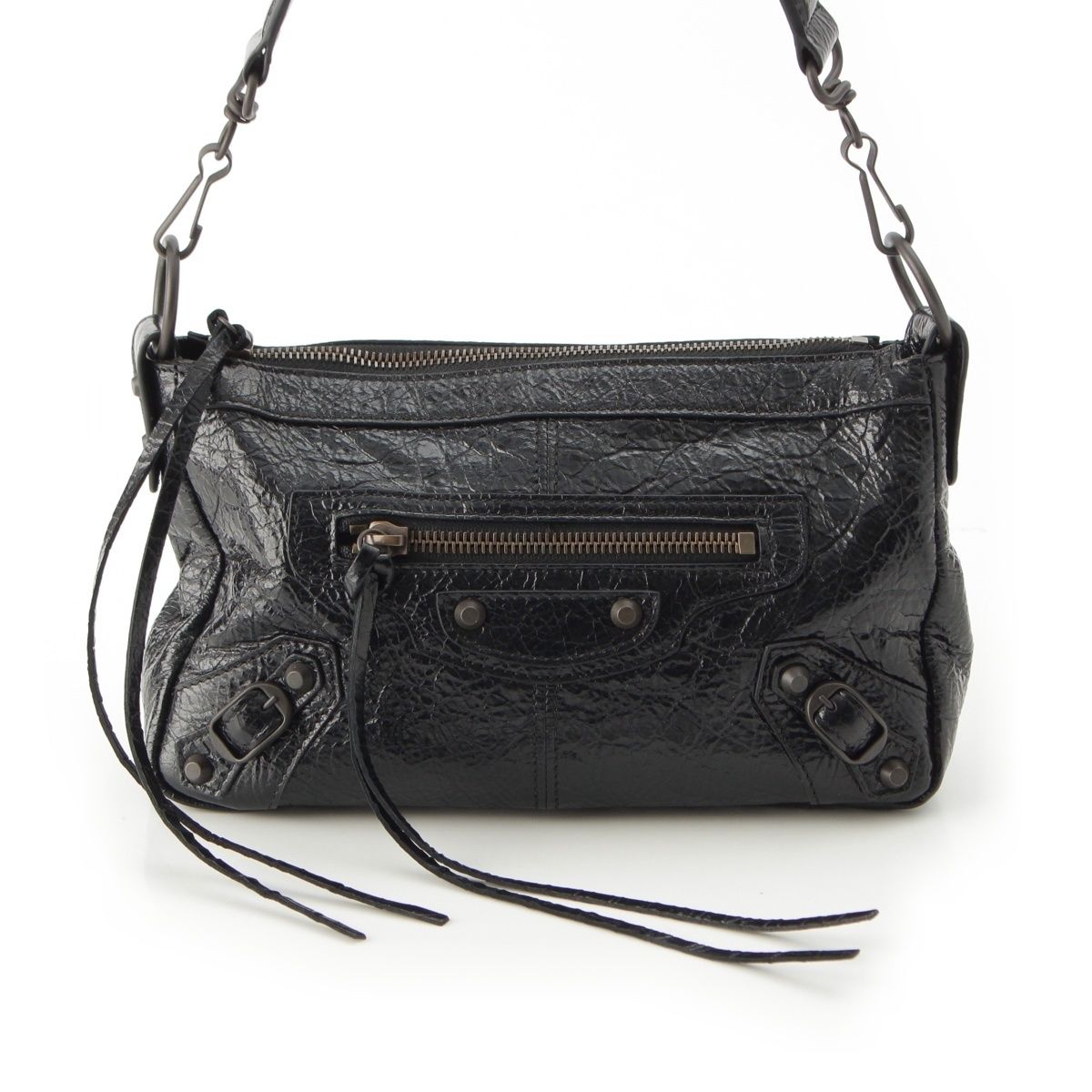 Balenciaga le City Moto Leather Mini 2-Way Handbag Black — view 2