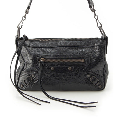 Balenciaga le City Moto Leather Mini 2-Way Handbag Black — view 2