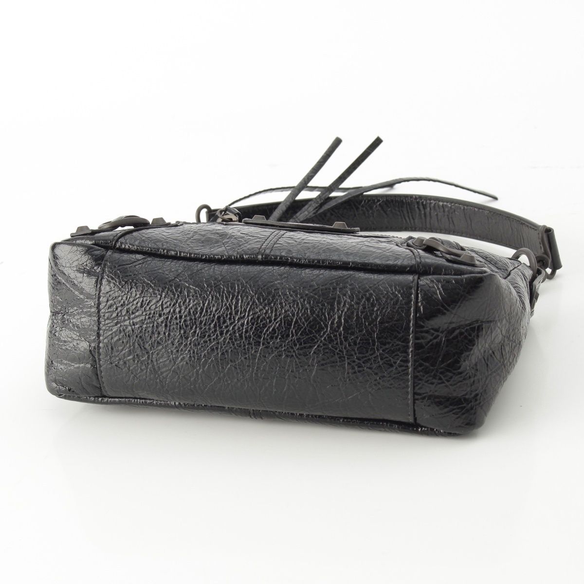 Balenciaga le City Moto Leather Mini 2-Way Handbag Black — view 6
