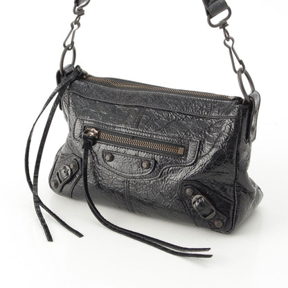 Balenciaga le City Moto Leather Mini 2-Way Handbag Black — view 3