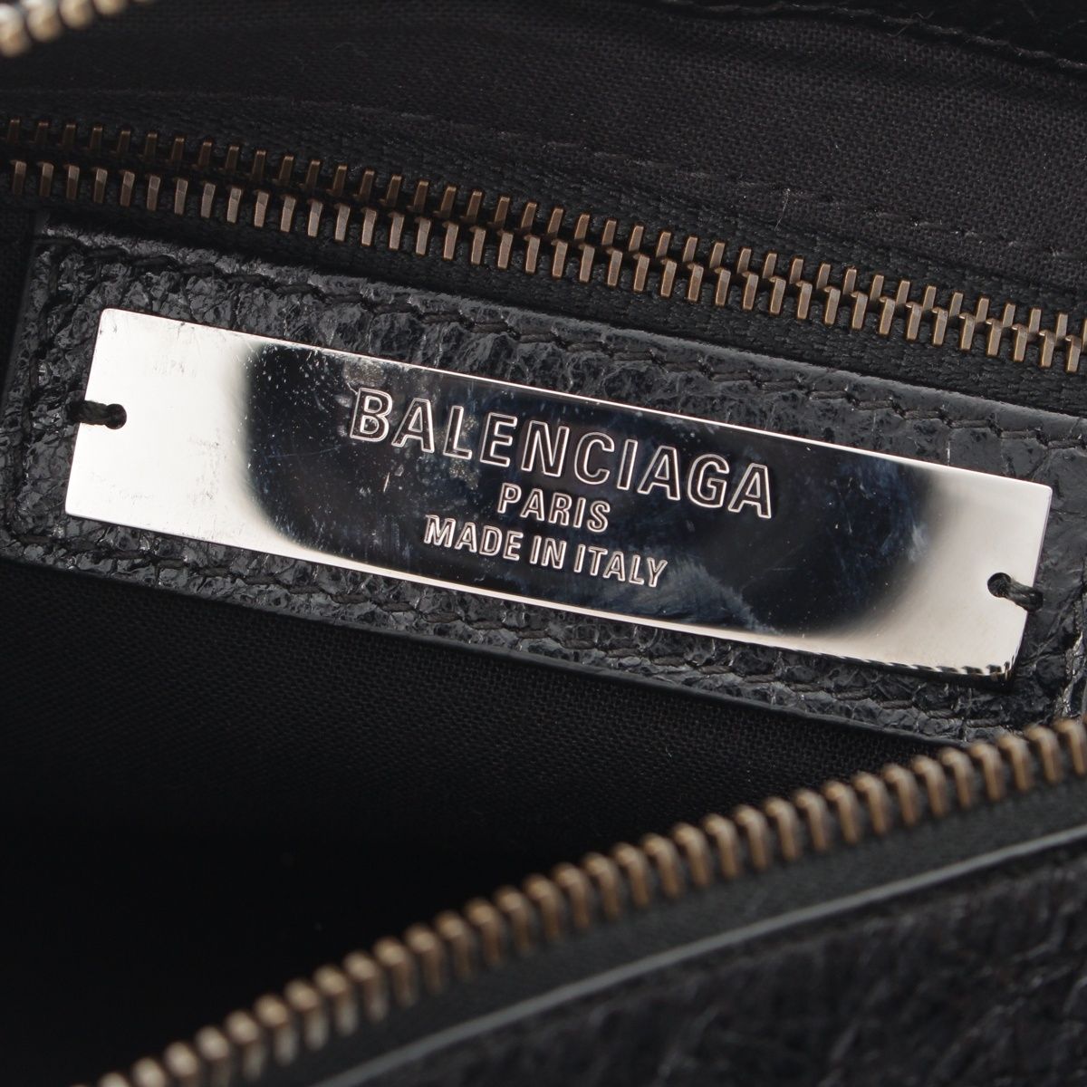 Balenciaga le City Moto Leather Mini 2-Way Handbag Black — view 8