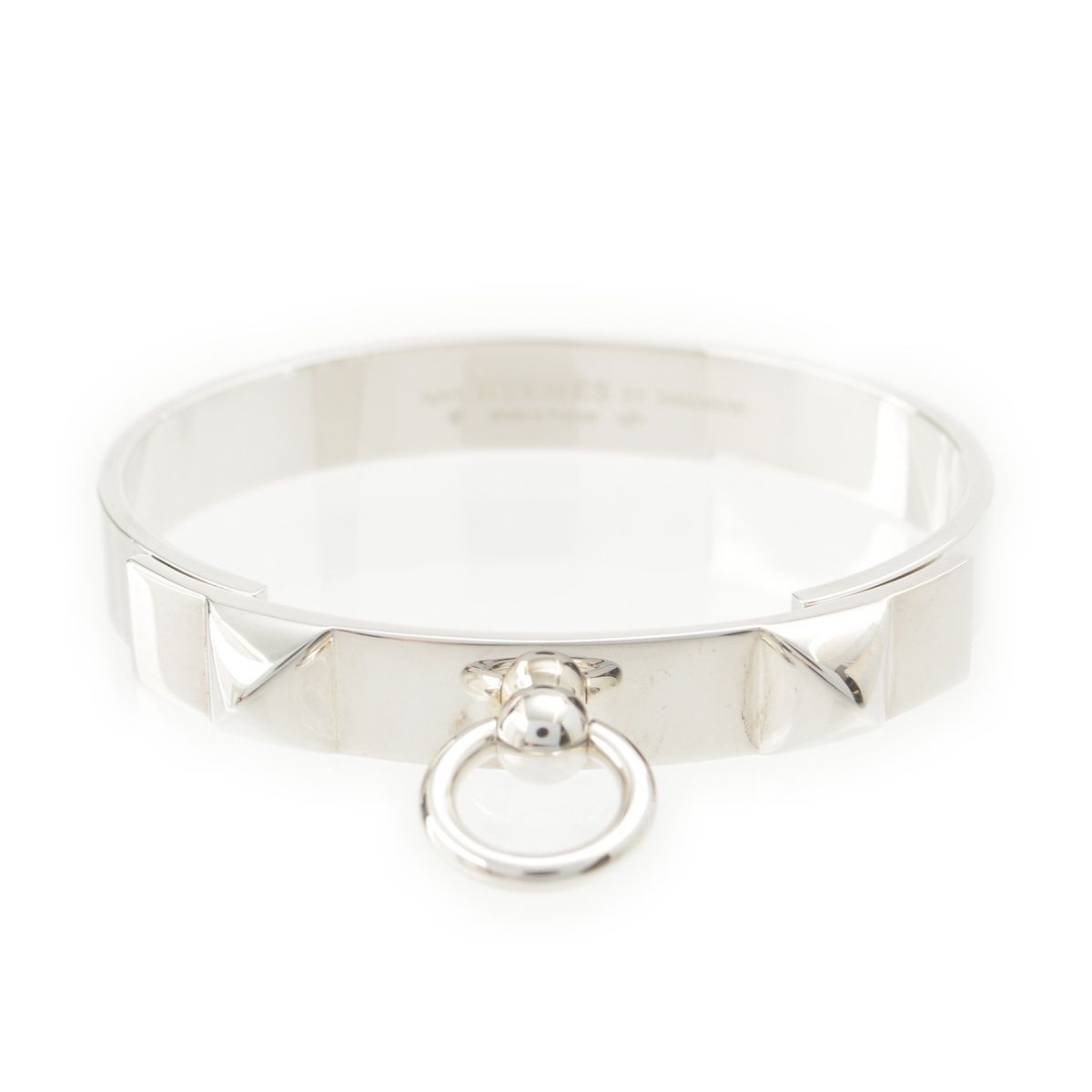 Hermes Collier de Chien ST Bracelet Bangle Silver