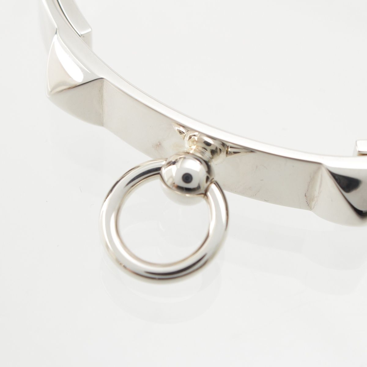 Hermes Collier de Chien ST Bracelet Bangle Silver — view 6