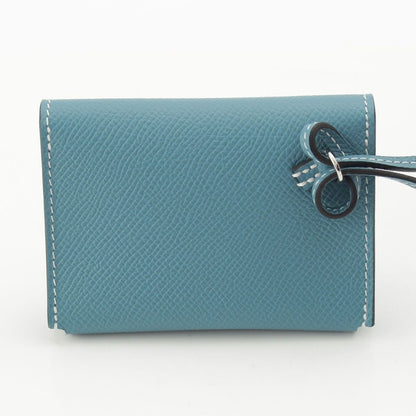 Hermes Snap Epsom Series Card Case New Blue Jean — view 3
