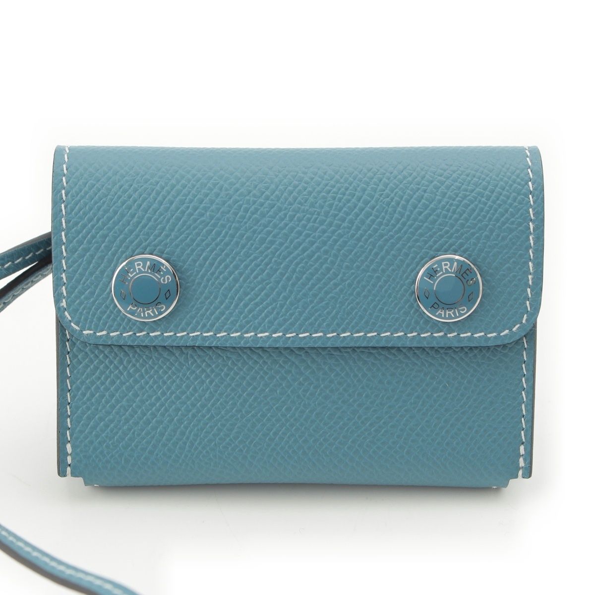 Hermes Snap Epsom Series Card Case New Blue Jean — view 2