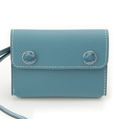 Hermes Snap Epsom Series Card Case New Blue Jean — view 2