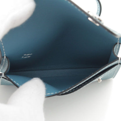 Hermes Snap Epsom Series Card Case New Blue Jean — view 5