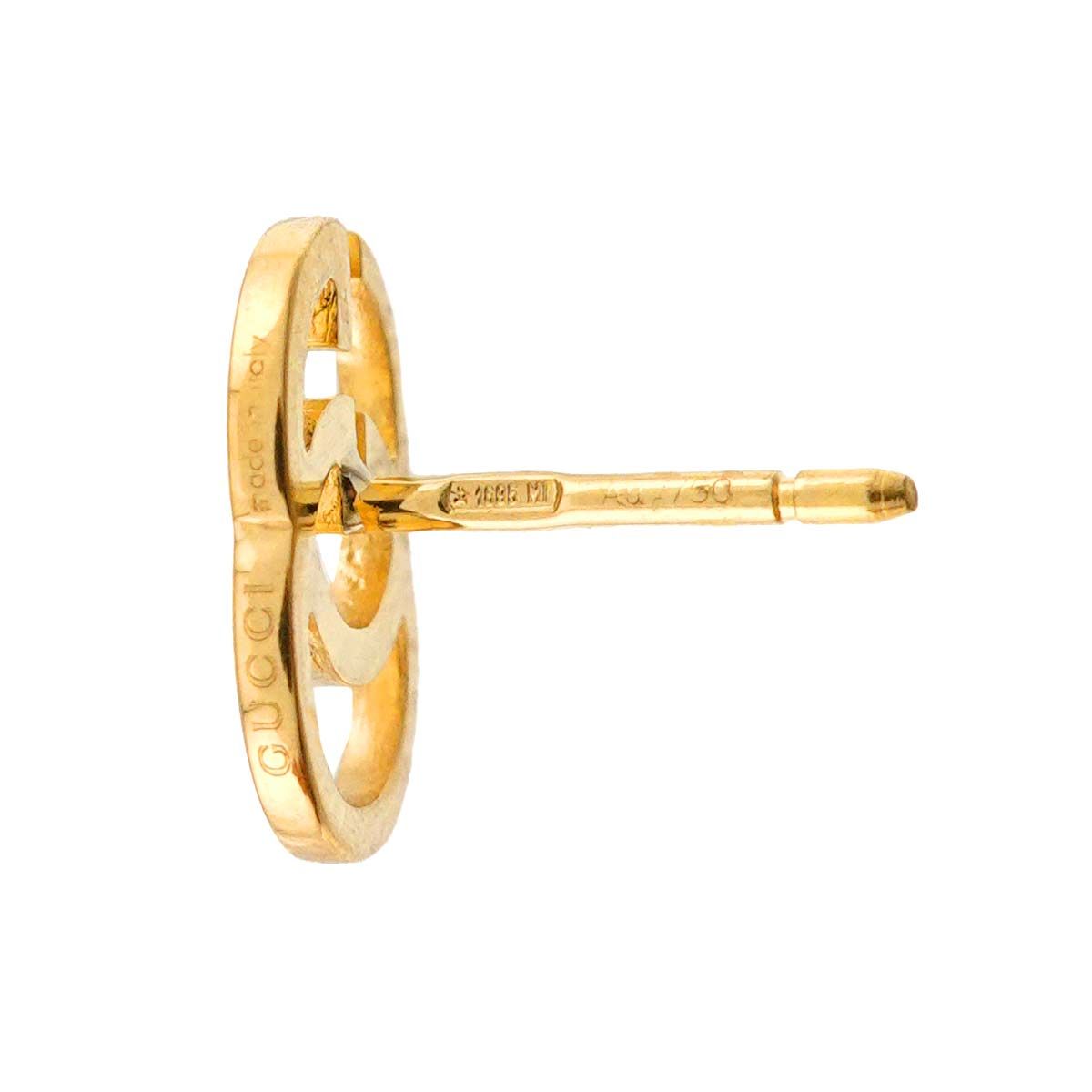 Gucci GG Running Logo Earrings 18k YG Yellow Gold 750 Single Only One Pierced — view 4