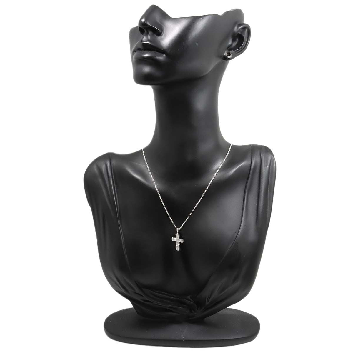 Bvlgari Serpenti Small Cross Diamond Necklace 50 cm 18k WG White Gold — view 8