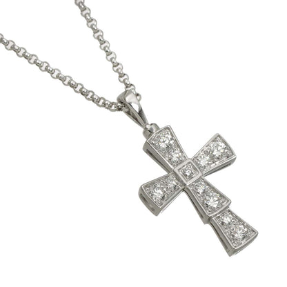 Bvlgari Serpenti Small Cross Diamond Necklace 50 cm 18k WG White Gold — view 3