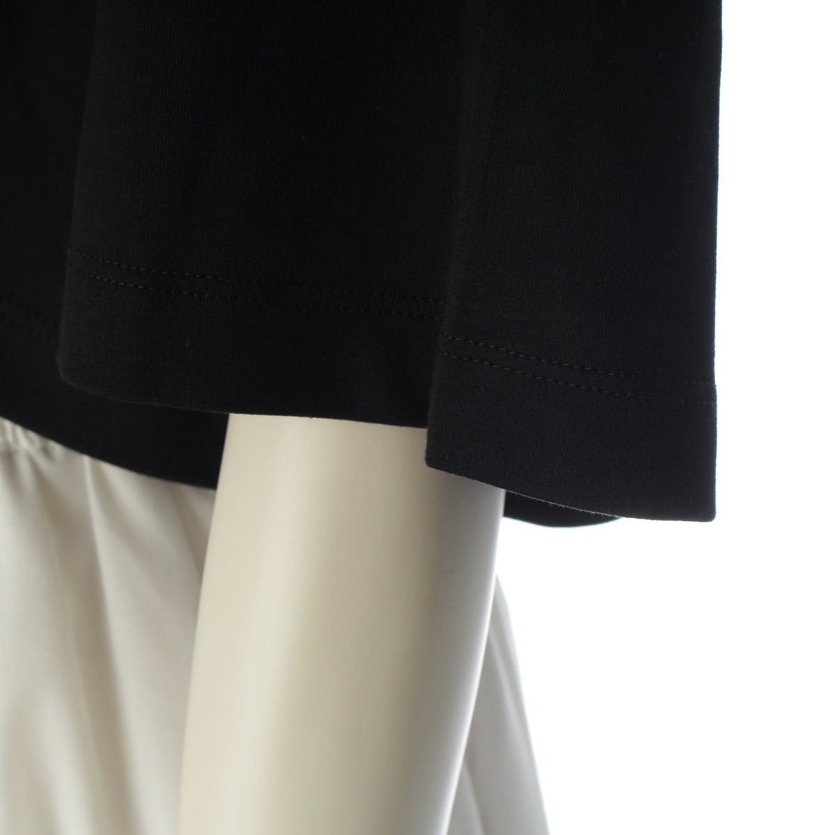 Prada Cotton Triangle Logo Cropped Short Sleeve Top Black XS — view 7