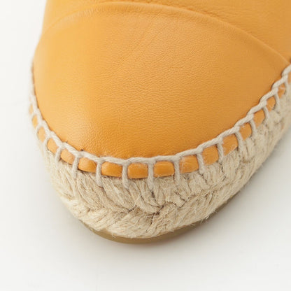 Chanel Leather CC Logo Espadrille Shoes Yellow Orange — view 8