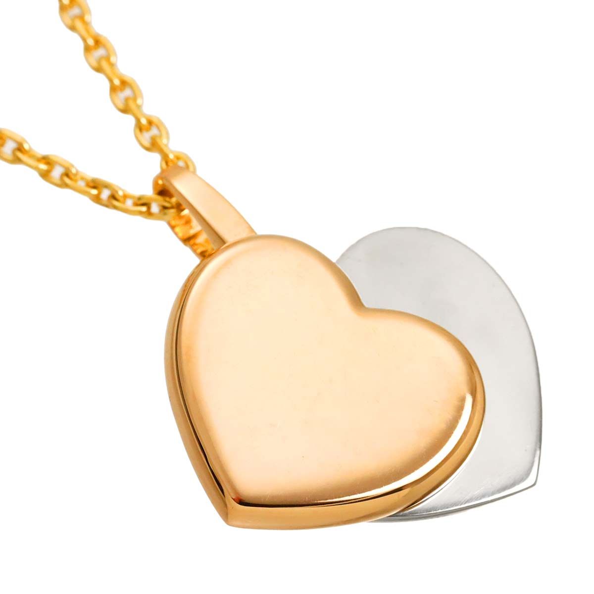 Cartier Double Heart Necklace 41 cm 18k PG WG Pink White Gold — view 3