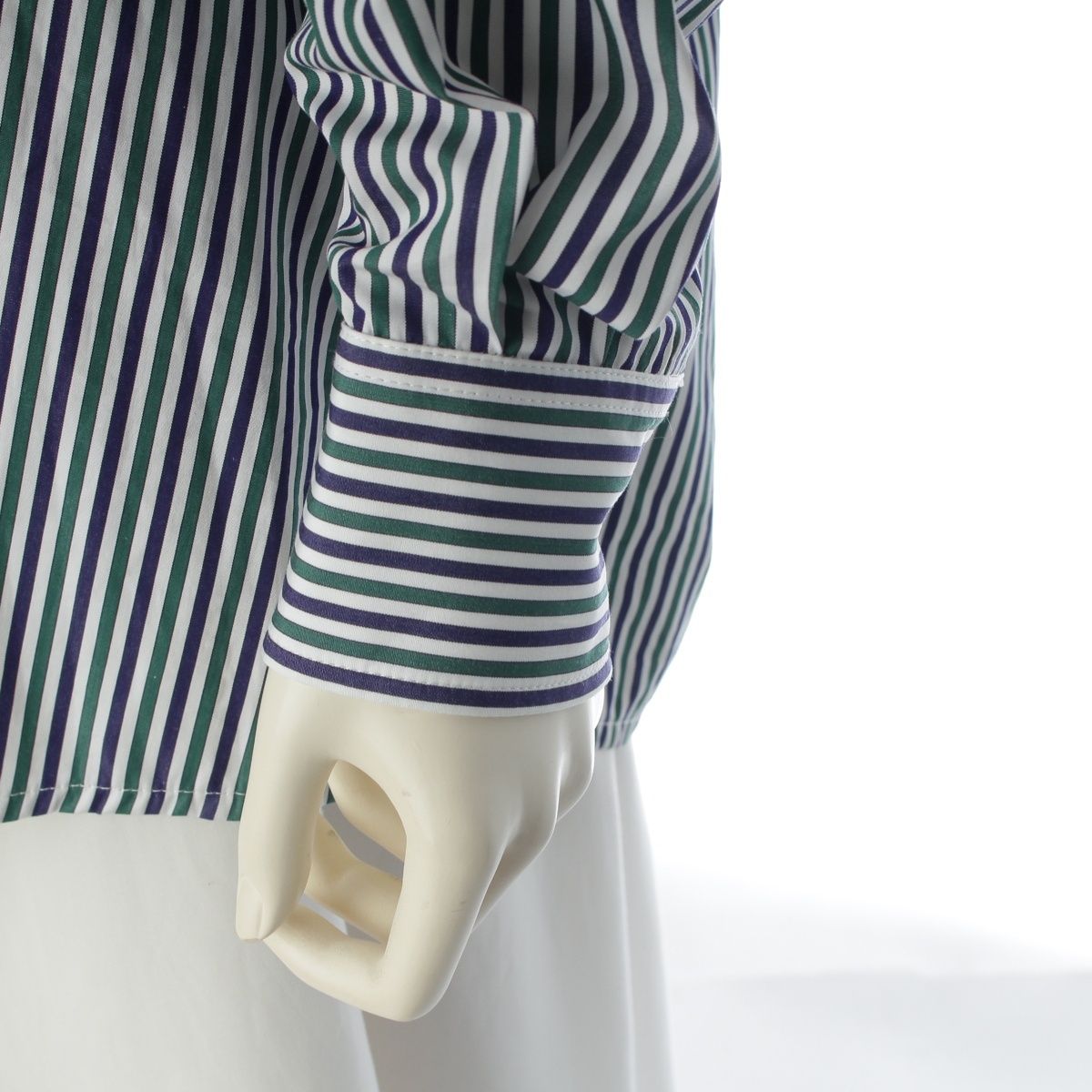 Bottega Veneta Cotton Striped Oversize Long Sleeve Shirt Top Multi Color 34 — view 7