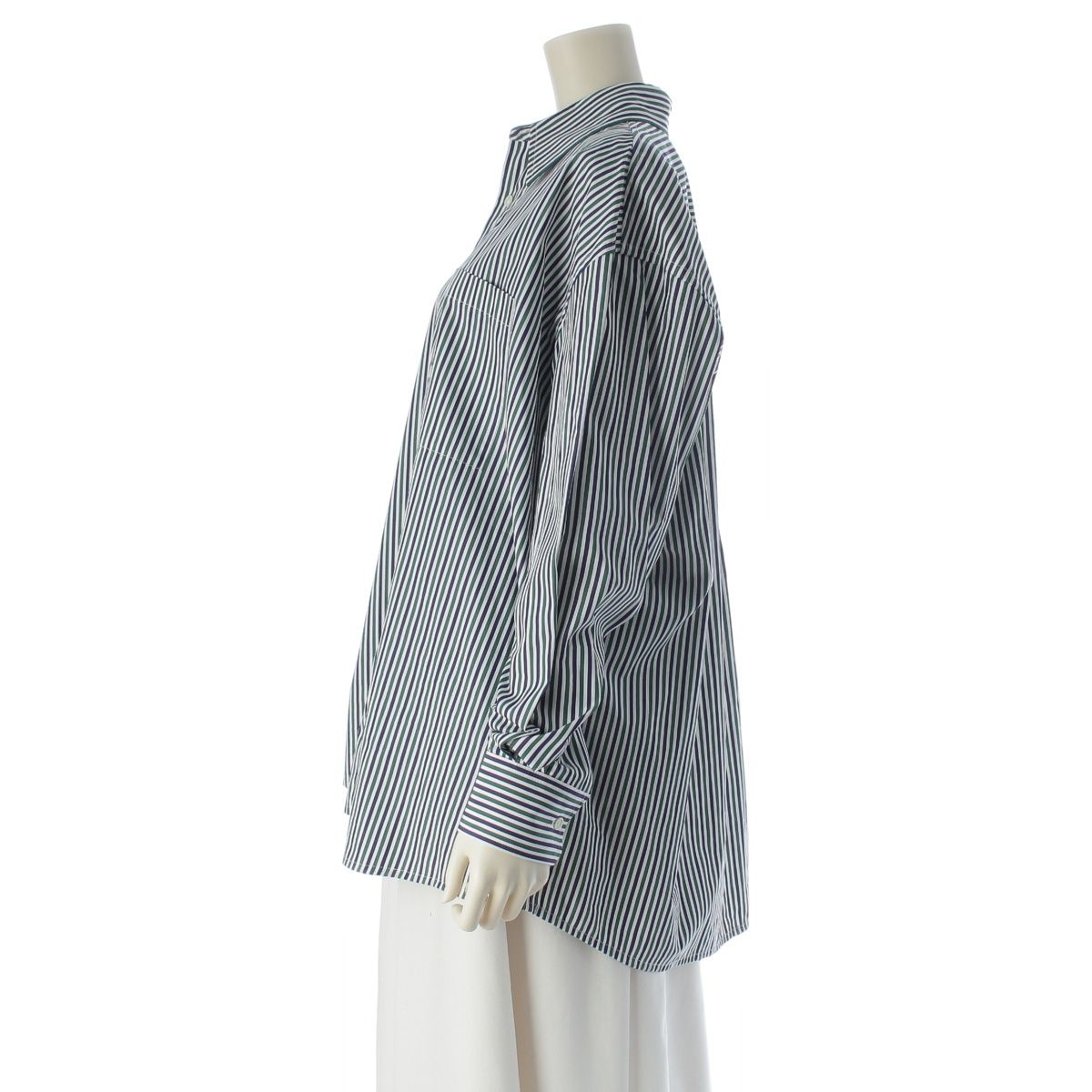 Bottega Veneta Cotton Striped Oversize Long Sleeve Shirt Top Multi Color 34 — view 3