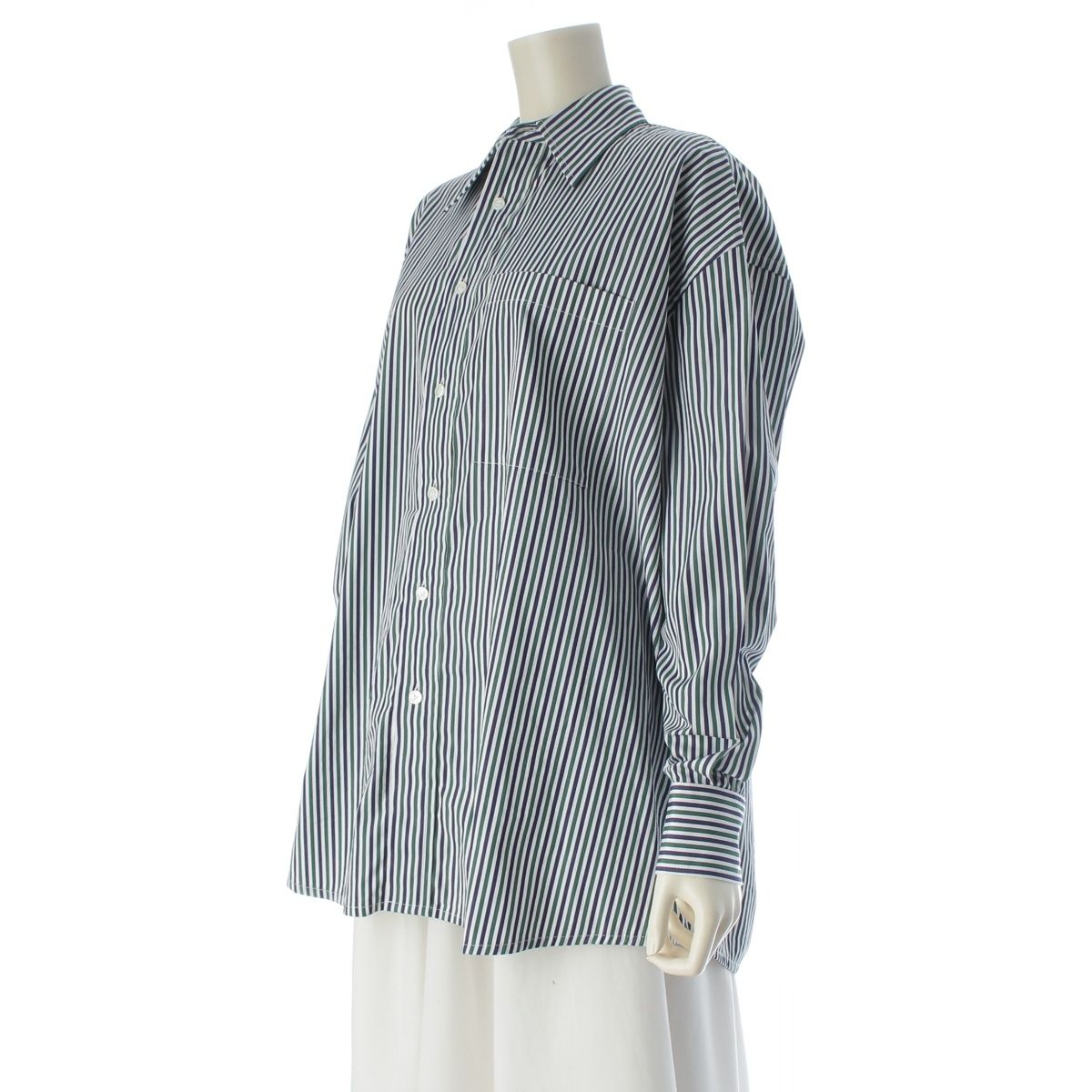 Bottega Veneta Cotton Striped Oversize Long Sleeve Shirt Top Multi Color 34 — view 2