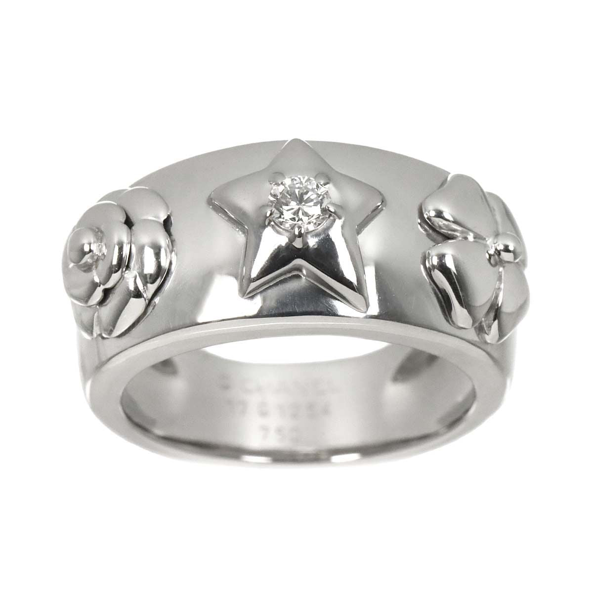 Chanel Three Symbols Ring Diamond 18k WG White Gold 750 — view 2