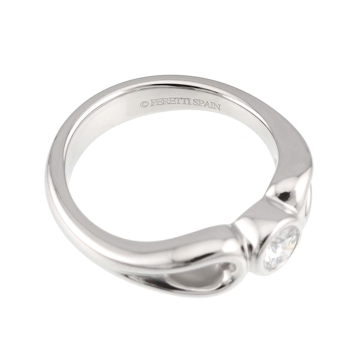 Tiffany & Co Double Open Teardrop Ring Diamond Pt Platinum — view 3