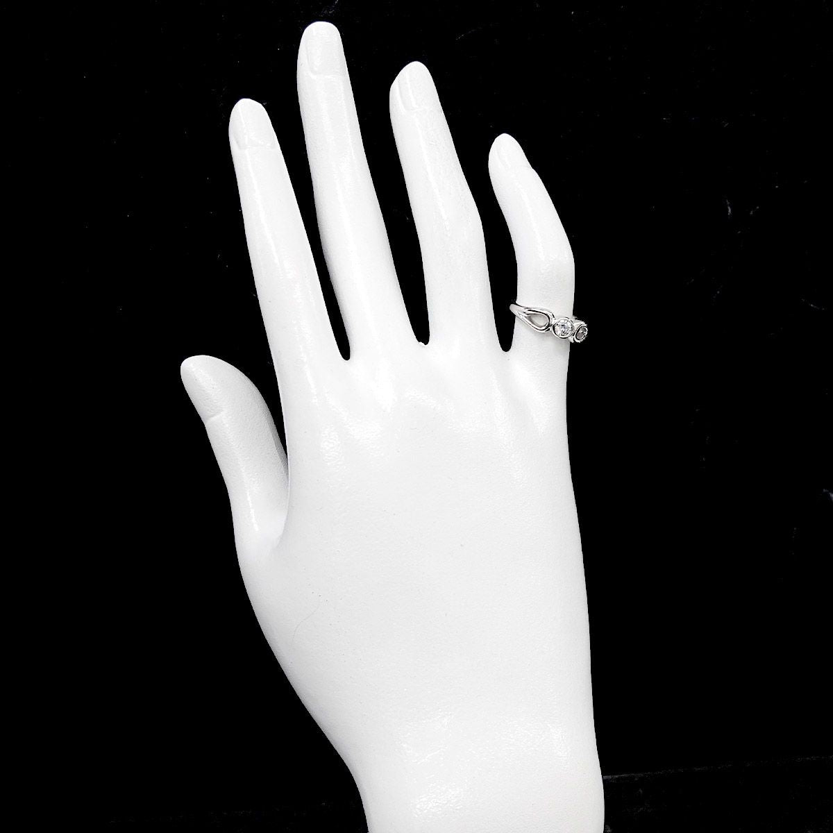 Tiffany & Co Double Open Teardrop Ring Diamond Pt Platinum — view 7