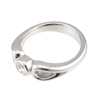 Tiffany & Co Double Open Teardrop Ring Diamond Pt Platinum — view 4