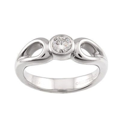 Tiffany & Co Double Open Teardrop Ring Diamond Pt Platinum — view 2