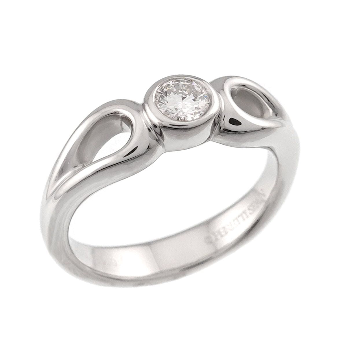 Tiffany & Co Double Open Teardrop Ring Diamond Pt Platinum — view 5