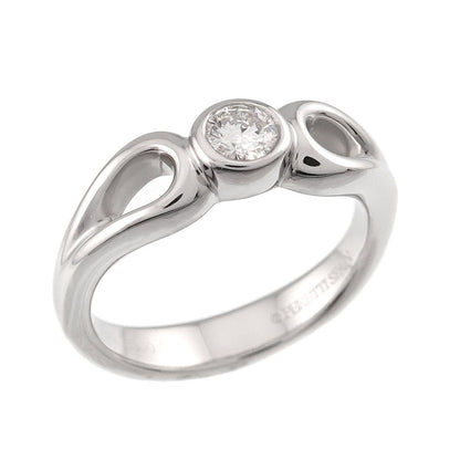 Tiffany & Co Double Open Teardrop Ring Diamond Pt Platinum — view 5