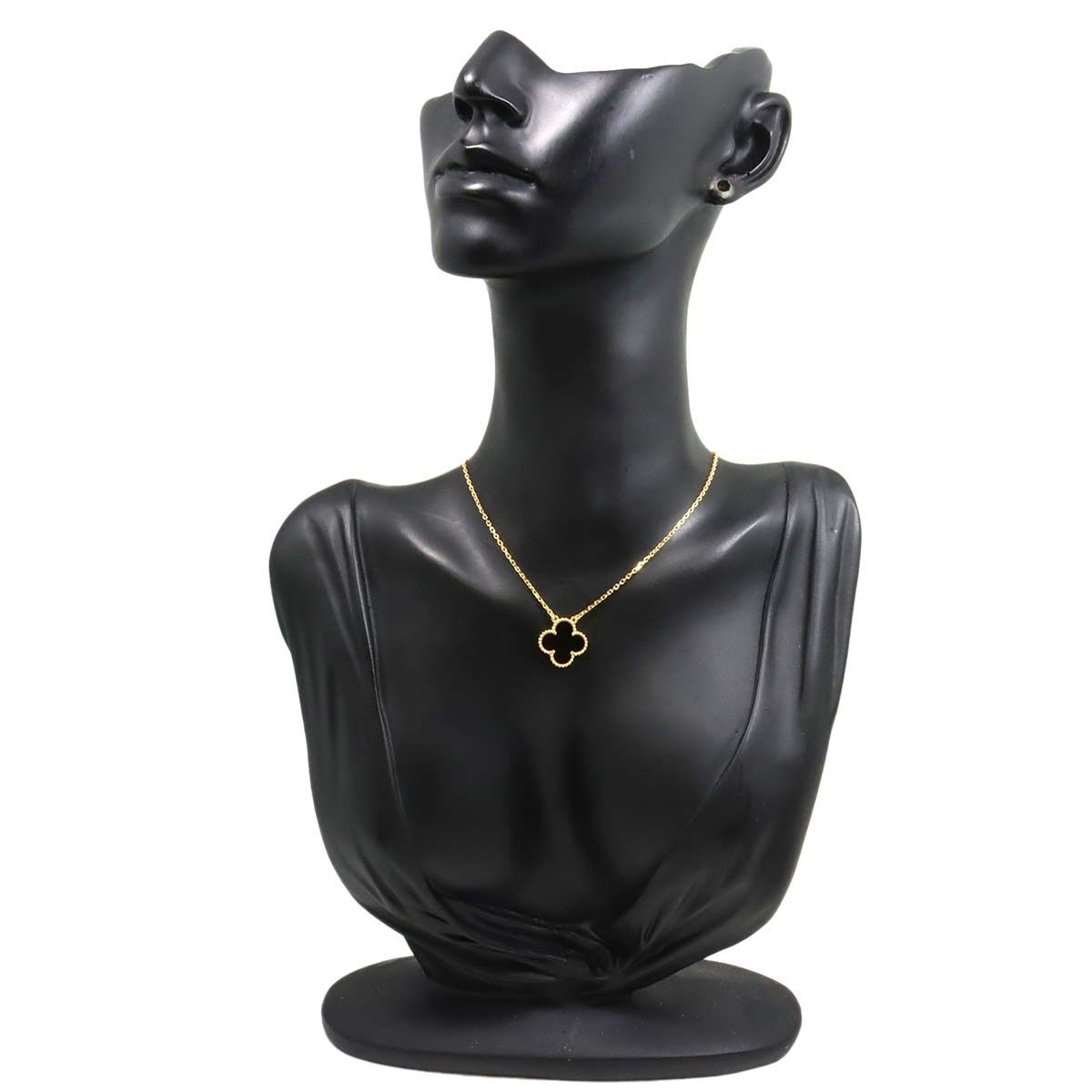 Van Cleef & Arpels Vintage Alhambra Onyx Necklace 42 cm 18k YG — view 6