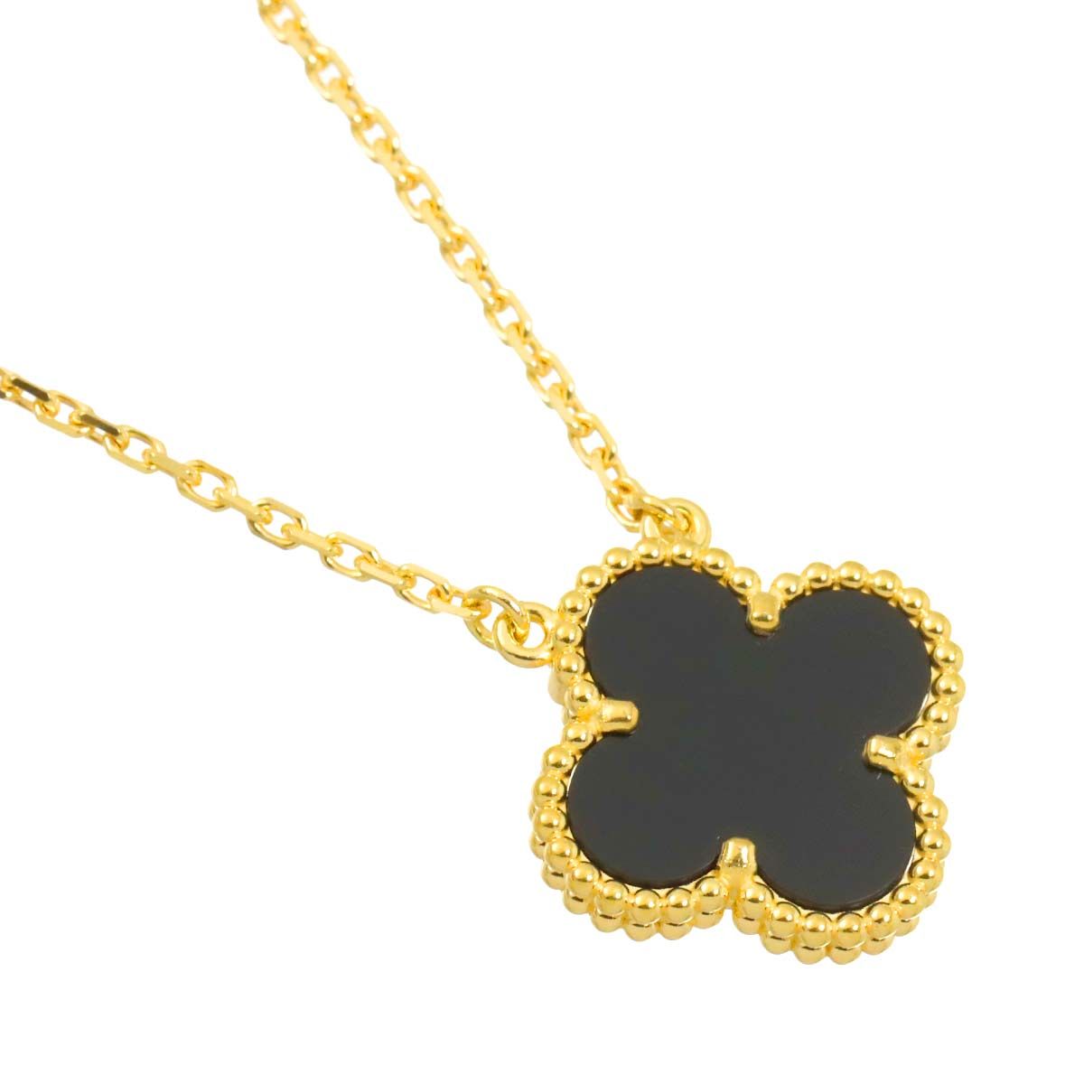 Van Cleef & Arpels Vintage Alhambra Onyx Necklace 42 cm 18k YG — view 3