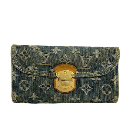 Louis Vuitton Wallet Monogram Denim Portefeuille Amelia Blue