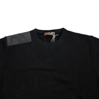 Prada Sweatshirt Shirt Logo Tag 48 Wool Nylon Black — view 3