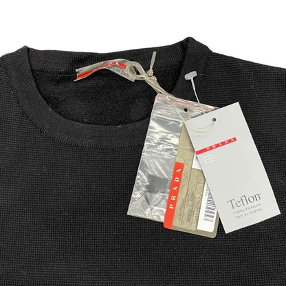Prada Sweatshirt Shirt Logo Tag 48 Wool Nylon Black — view 9
