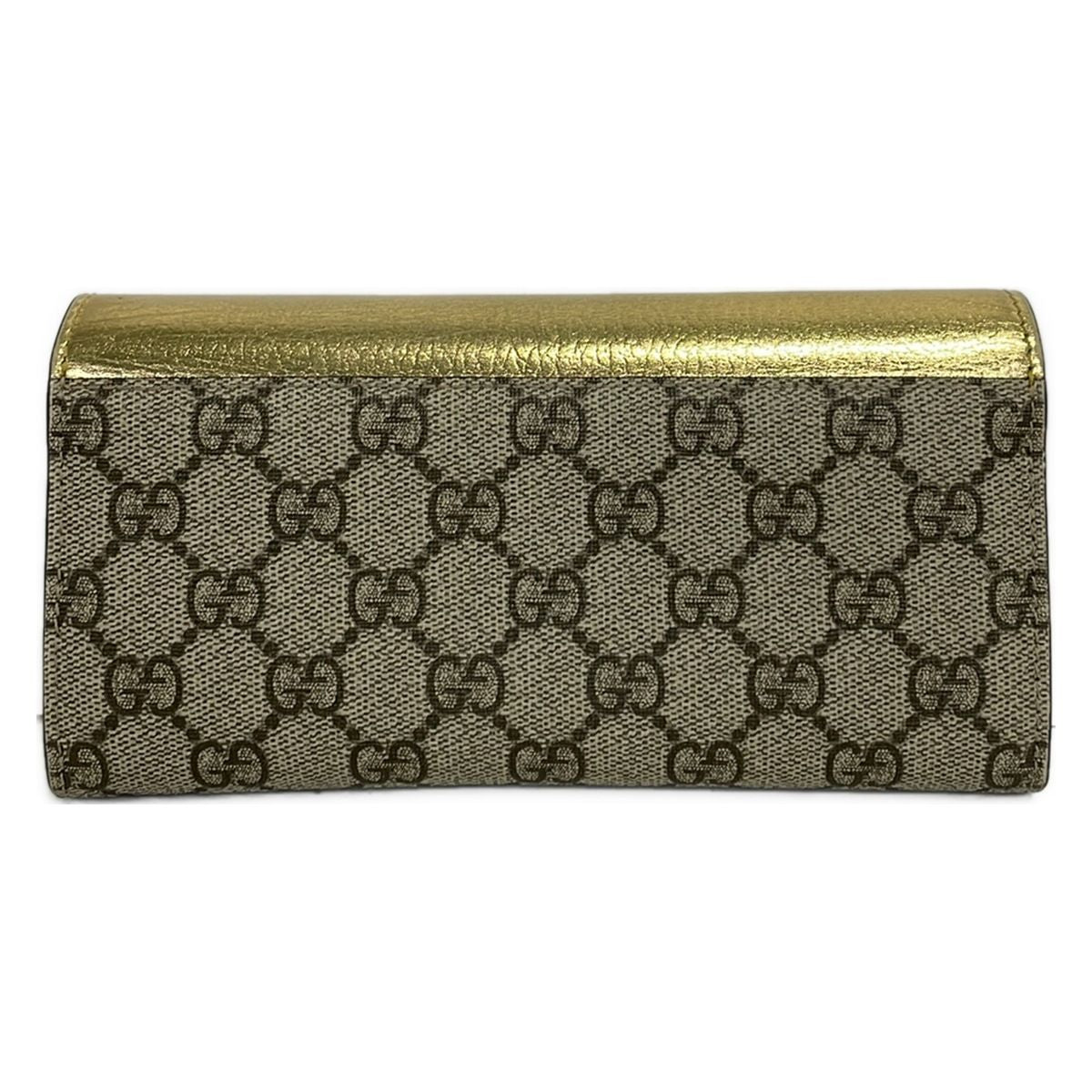 Gucci Wallet GG Marmont Gold Beige Dark Brown Limited Edition Leather — view 2