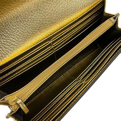 Gucci Wallet GG Marmont Gold Beige Dark Brown Limited Edition Leather — view 4