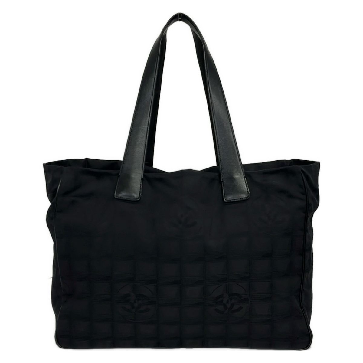 Chanel Tote New Travel Line MM Black Leather
