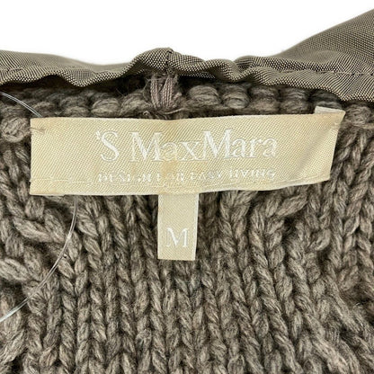 Max Mara S Coat M Gray Beige Sleeveless Knit Autumn Winter — view 3
