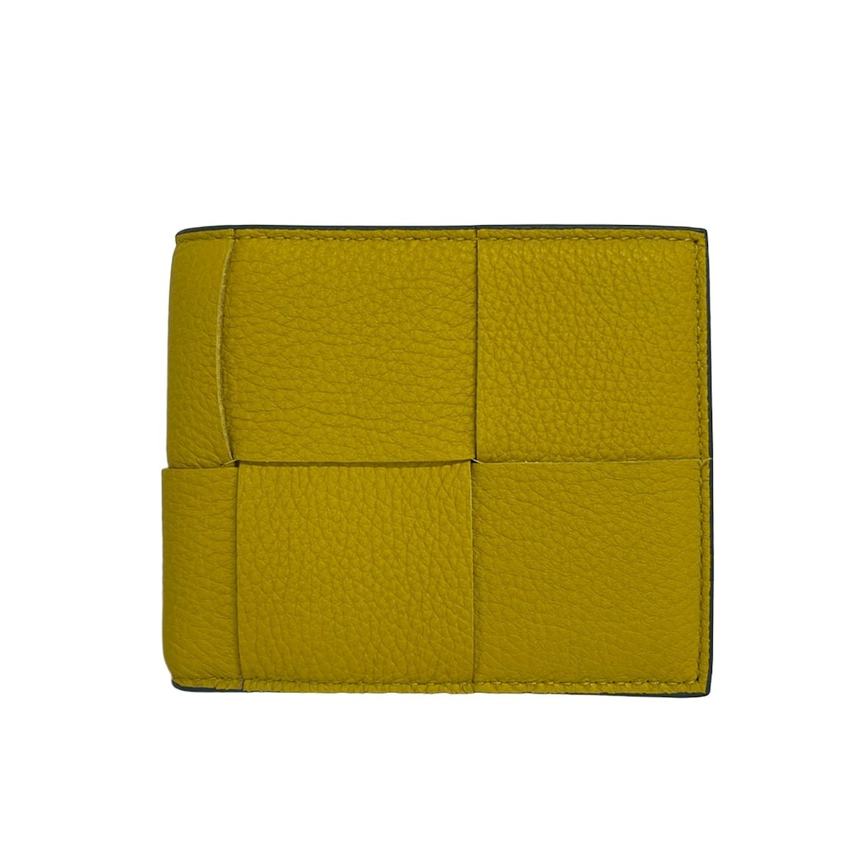 Bottega Veneta Bifold Wallet Cassette with Coin Purse Dark Yellow Leather