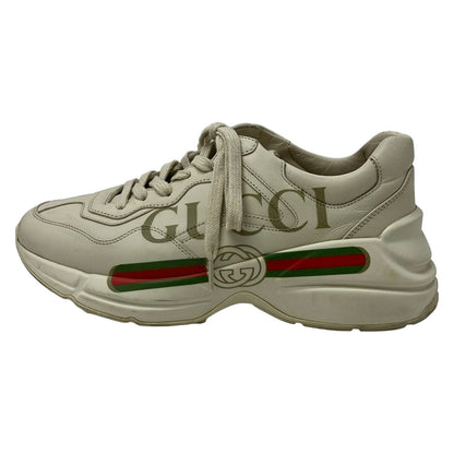 Gucci Sneakers 38 Ryton Logo Leather Ivory Sherry
