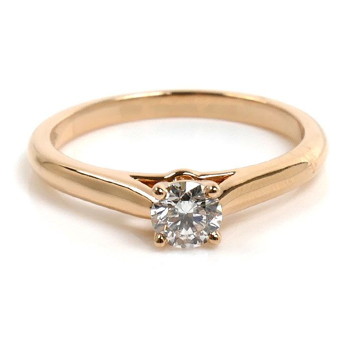 Cartier 18k Pink Gold Solitaire Wedding Ring Diamond — view 3