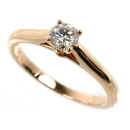 Cartier 18k Pink Gold Solitaire Wedding Ring Diamond