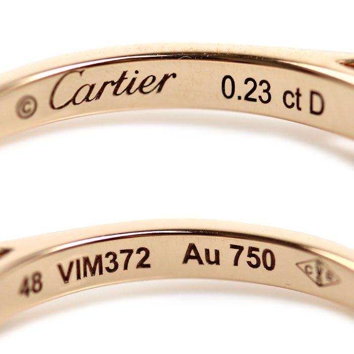 Cartier 18k Pink Gold Solitaire Wedding Ring Diamond — view 5
