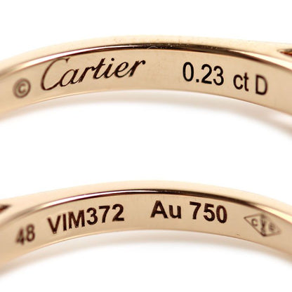 Cartier 18k Pink Gold Solitaire Wedding Ring Diamond — view 5