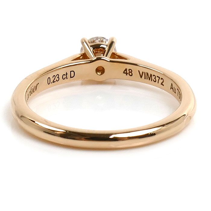 Cartier 18k Pink Gold Solitaire Wedding Ring Diamond — view 4
