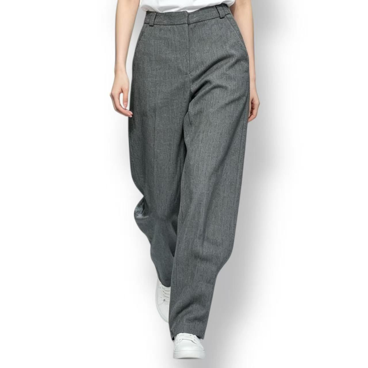 Versace Gianni Pants Wool Deformation Gray 42